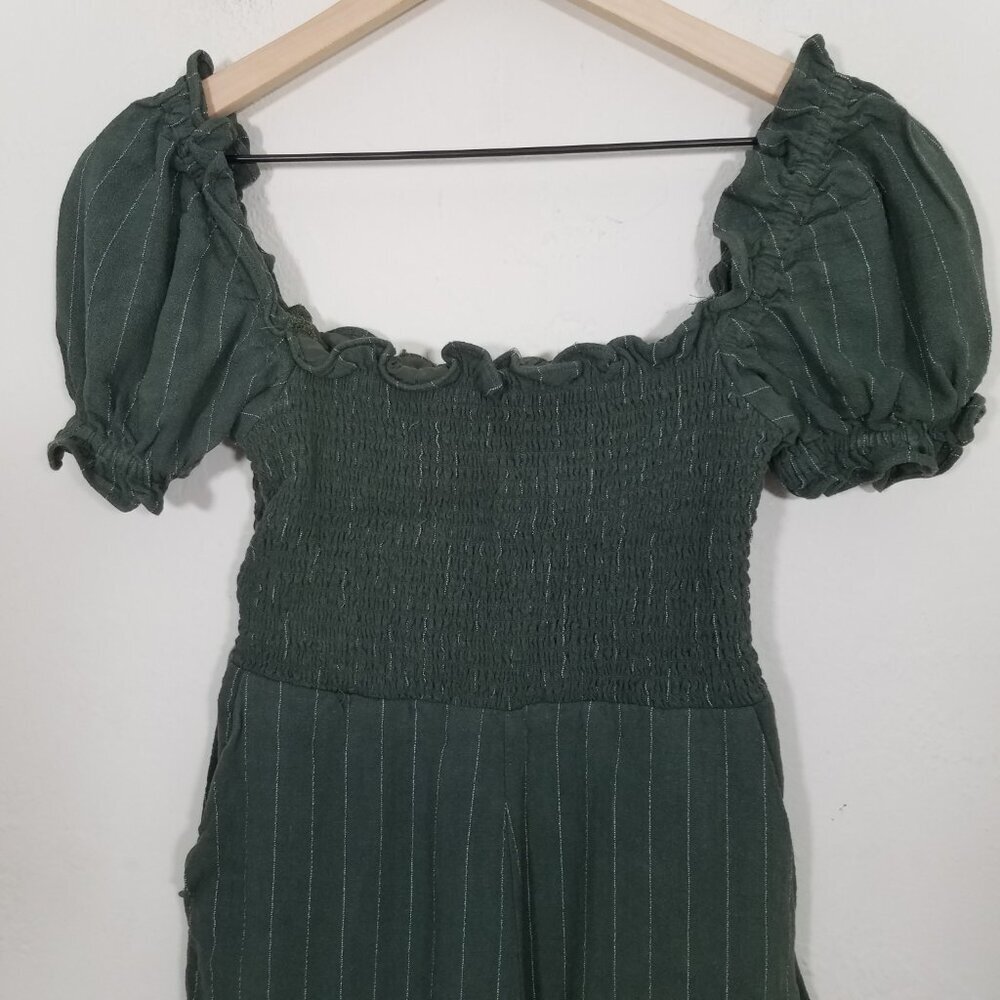Tularosa Claire Smocked Romper Linen Blend Size S - Picture 5 of 10
